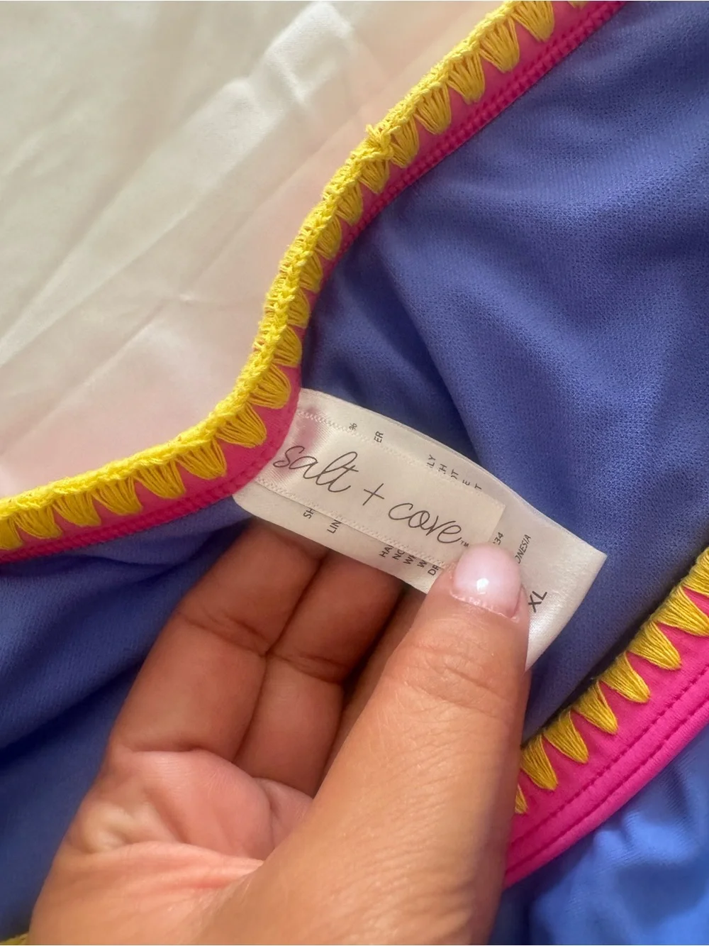 Kids Purple Swim Briefs with Pink & Yellow Trim